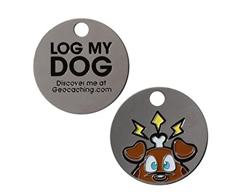 Log My Dog Tag Travel Tag®+ kostenloses Logbuch Silber Hundehalsband Anhänger Geocaching Geschenk Trackables, TB, Coin, Coins, mit Travelbug von geo-versand
