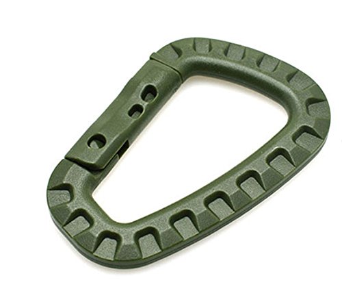 10 Stück Karabiner D Form Kunststoff Khaki grün Plastik Molle Modular Militär 10 Stück Karabiner D Form Kunststoff Khaki grün Plastik Molle Modular Militär von geo-versand
