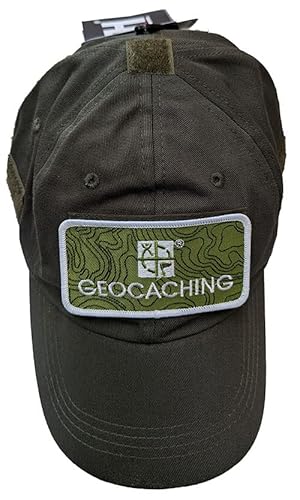geo-versand Geocaching Baseball Cap mit Patch Olive Khaki Cacher Kleidung Geschenk Top von geo-versand