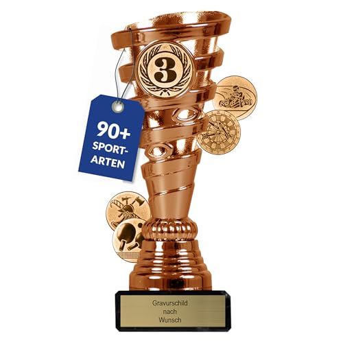pokal-fabrik.de - Pokal mit Gravur Wunschtext in bronze - personalisierte Auszeichnung und Sport Emblem nach Wahl - 15 cm inkl. Marmorsockel - Geschenk-Trophäe pokal-fabrik.de - Pokal mit Gravur Wunschtext in bronze - personalisierte Auszeichnung und Sport Emblem nach Wahl - 15 cm inkl. Marmorsockel - Geschenk-Trophäe von geschenke-fabrik.de