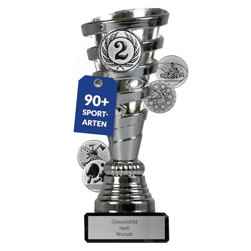 pokal-fabrik.de - Pokal mit Gravur Wunschtext in silber - personalisierte Auszeichnung und Sport Emblem nach Wahl - 15 cm inkl. Marmorsockel - Geschenk-Trophäe pokal-fabrik.de - Pokal mit Gravur Wunschtext in silber - personalisierte Auszeichnung und Sport Emblem nach Wahl - 15 cm inkl. Marmorsockel - Geschenk-Trophäe von geschenke-fabrik.de