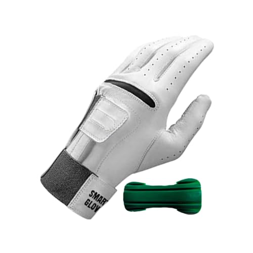 gifyym Übungs-Golfhandschuhe, rutschfeste Performance-Golfhandschuhe, 2-in-1-Leder-Herren-Golfhandschuhe, Handgelenkhalter, leichtes und atmungsaktives Golf-Übungswerkzeug für Golfberufe und von gifyym