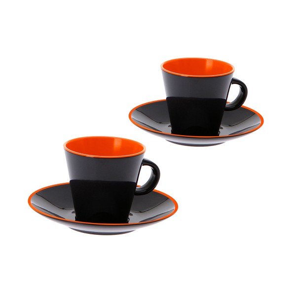 GIMEX GreyLine "grau-orange" - Espresso Set 2 Personen - bruchfeste... von gimex