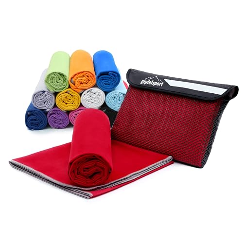 gipfelsport Mikrofaser Handtuch - Microfaser Handtücher Set, Strandtuch, Badetuch I groß, schnelltrocknend I für Sport, Beach, Reise, Outdoor, Camping I leicht, dünn, klein I 110x50cm I Rot gipfelsport Mikrofaser Handtuch - Microfaser Handtücher Set, Strandtuch, Badetuch I groß, schnelltrocknend I für Sport, Beach, Reise, Outdoor, Camping I leicht, dünn, klein I 110x50cm I Rot von gipfelsport