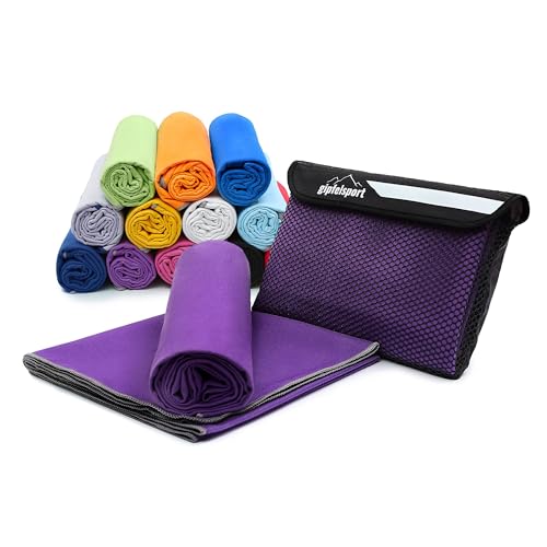 gipfelsport Mikrofaser Handtuch - Microfaser Handtücher Set, Strandtuch, Badetuch I groß, schnelltrocknend I für Sport, Beach, Reise, Outdoor, Camping I leicht, dünn, klein I 180x80cm I Lila gipfelsport Mikrofaser Handtuch - Microfaser Handtücher Set, Strandtuch, Badetuch I groß, schnelltrocknend I für Sport, Beach, Reise, Outdoor, Camping I leicht, dünn, klein I 180x80cm I Lila von gipfelsport