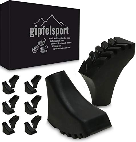 gipfelsport Nordic Walking Stöcke Gummipuffer für Walkingstöcke, Wanderstöcke und Trekkingstöcke | Schuhe, 12 Stück, 6 Paare von gipfelsport