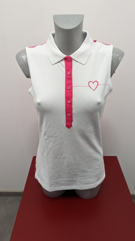 girls golf Poloshirt Girls Golf Polo "Pink Golf Love" Sleeveless Weiß - Pink Damen M von girls golf