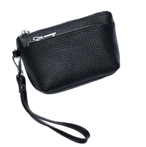 godcMivc Clutch-Geldbörse Aus Leder, Münzgeldbörse, Kartenhalter, Handtasche, Schlüssel, Lippenstifttasche,Schwarz,Einheitsgröße von godcMivc