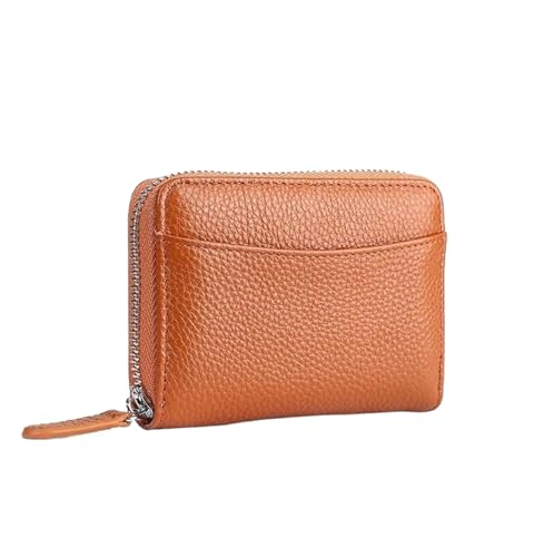 godcMivc Leder-Geldbörse, Tragbar, Kartenhalter, Beutel, Geldbörse, Kleine Geld-Clutch-Hülle,Braun,Einheitsgröße von godcMivc