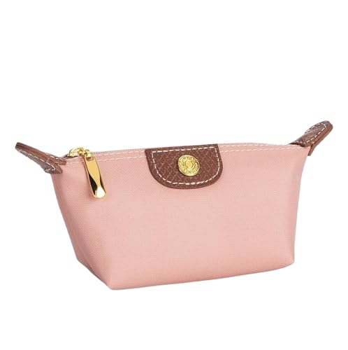 godcMivc Münzbörse, Knödel-Tasche, Tragbar, Nylon Mit Leder, Lippenstift, Kopfhörer, Schlüsseltasche,Rosa,Einheitsgröße von godcMivc