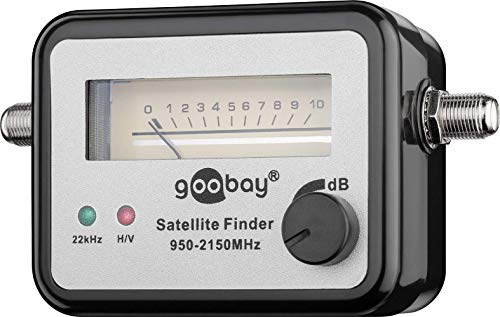 Goobay 67000 Analoger Satelliten Finder mit mechanischer Pegelanzeige / Satfinder inkl. F-Anschlusskabel, 1 Stück von goobay