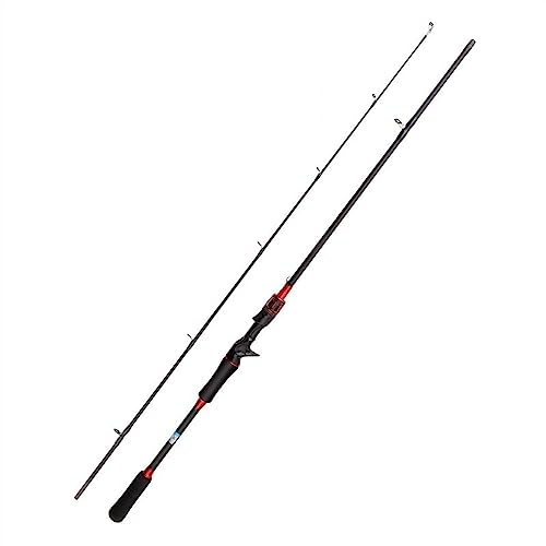 Angelrute 1,65 m 1,8 m M Power Spinning Casting Carbon Faser Angelrute mit Abschnitt Eva Komfortable Grip Locken Stange Tragbare Angelrute(Red Casting Rod,1.8m) von guiling-1986