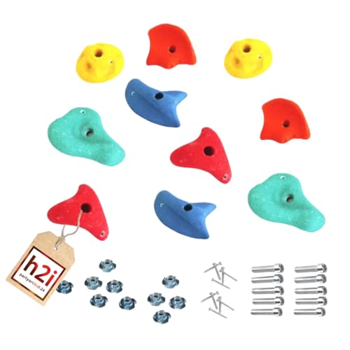 h2i Klettergriffe Kinder & Erwachsene | Klettersteine inkl. Befestigungsmaterial | Bunte Bouldergriffe für Spielturm & Kletterwand | Kletterwand Griffe für Indoor & Outdoor | 10 Stück (groß) h2i Klettergriffe Kinder & Erwachsene | Klettersteine inkl. Befestigungsmaterial | Bunte Bouldergriffe für Spielturm & Kletterwand | Kletterwand Griffe für Indoor & Outdoor | 10 Stück (groß) von h2i