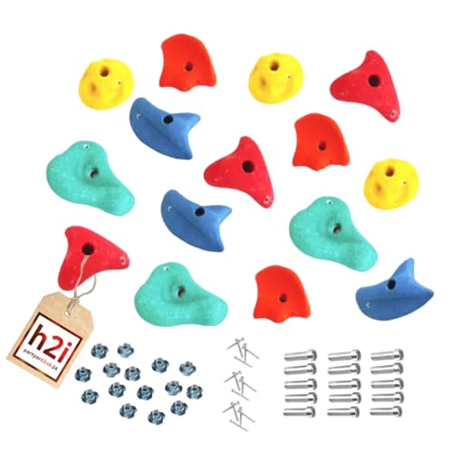 h2i Klettergriffe Kinder & Erwachsene | Klettersteine inkl. Befestigungsmaterial | Bunte Bouldergriffe für Spielturm & Kletterwand | Kletterwand Griffe für Indoor & Outdoor | 15 Stück (groß) h2i Klettergriffe Kinder & Erwachsene | Klettersteine inkl. Befestigungsmaterial | Bunte Bouldergriffe für Spielturm & Kletterwand | Kletterwand Griffe für Indoor & Outdoor | 15 Stück (groß) von h2i