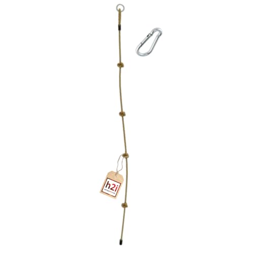 h2i Kletterseil für Kinder | Klettertau mit 4 Knoten | Knotenseil für Spielturm, Baumhaus & Kletterturm | Seil inkl. Sicherungsring & Karabiner | Outdoor Kletterspielzeug | Länge 2 m h2i Kletterseil für Kinder | Klettertau mit 4 Knoten | Knotenseil für Spielturm, Baumhaus & Kletterturm | Seil inkl. Sicherungsring & Karabiner | Outdoor Kletterspielzeug | Länge 2 m von h2i