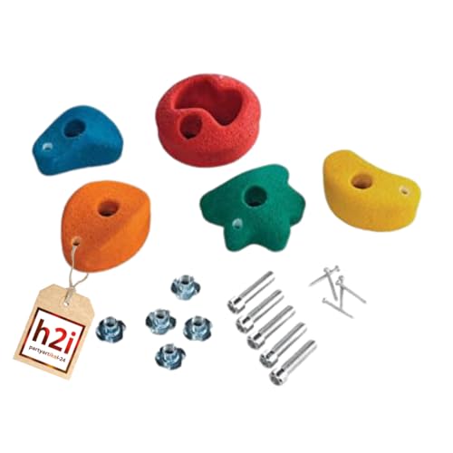 h2i Klettergriffe Kinder & Erwachsene | Klettersteine inkl. Befestigungsmaterial | Bunte Bouldergriffe für Spielturm & Kletterwand | Kletterwand Griffe für Indoor & Outdoor | 5 Stück (klein) h2i Klettergriffe Kinder & Erwachsene | Klettersteine inkl. Befestigungsmaterial | Bunte Bouldergriffe für Spielturm & Kletterwand | Kletterwand Griffe für Indoor & Outdoor | 5 Stück (klein) von h2i