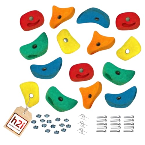 h2i Klettergriffe Kinder & Erwachsene | Klettersteine inkl. Befestigungsmaterial | Bunte Bouldergriffe für Spielturm & Kletterwand | Kletterwand Griffe für Indoor & Outdoor | 15 Stück (mittel) h2i Klettergriffe Kinder & Erwachsene | Klettersteine inkl. Befestigungsmaterial | Bunte Bouldergriffe für Spielturm & Kletterwand | Kletterwand Griffe für Indoor & Outdoor | 15 Stück (mittel) von h2i