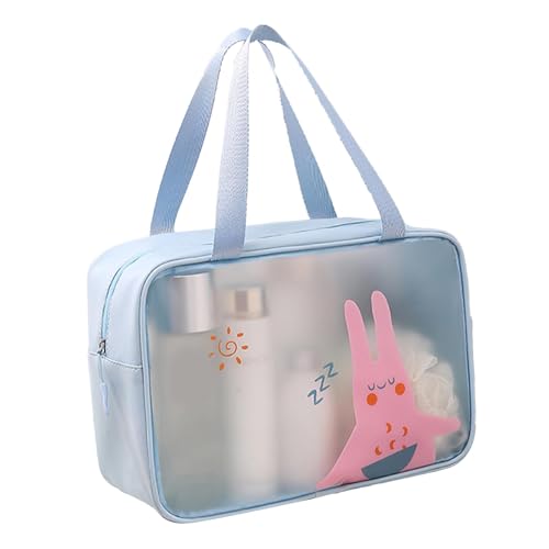 Kosmetiktasche, Transparente, wasserdichte Kosmetiktasche mit Cartoon-Muster und Doppelgriff, multifunktionale Make-up-Tasche for Schwimmtoilettenartikel, gut for Geschäftsreisen, Outdoor-Aktivitäten von hOnYbmq