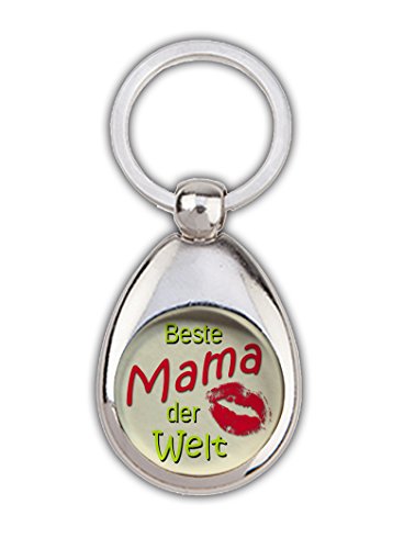 Schlüsselanhänger Beste Mama der Welt beige, mit Einkaufswagenchip in Magnethalterung von handmade-in-nb by ComProjekt Foto