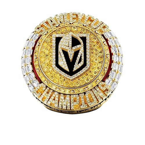 haobook 2023 Stanley Cup Golden Knights Championship Ring Nachbildung des NHL Championship Ring mit Holzbox Fans,9# von haobook