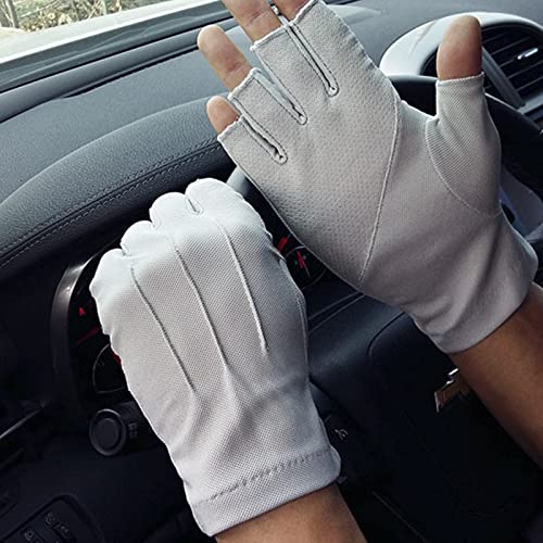 Fahren UV Schutz Handschuhe Herren Handschuhe Damen Bequem Sonnenschutzhandschuhe Unisex Baumwolle Fahrradhandschuhe Sonnenschutz Handschuhe Fingerlose Atmungsaktiv Sommerhandschuhe für Outdoor von haozaikeji