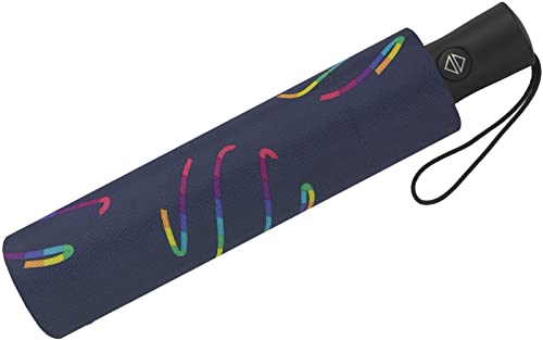 Damen Taschenschirm mit Auf-Zu-Automatik Rainbow Swirls - blau Damen Taschenschirm mit Auf-Zu-Automatik Rainbow Swirls - blau von happy rain