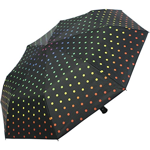 Taschenschirm stabil mit Automatik schwarz Bedruckt - Rainbow dots Taschenschirm stabil mit Automatik schwarz Bedruckt - Rainbow dots von happy rain
