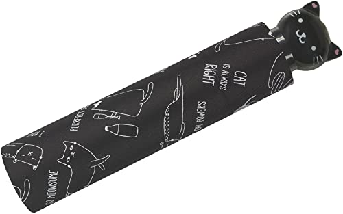 happy rain Regenschirm Taschenschirm Schirm mit Sprüchen Katze Cat Katzengriff, Schwarz, 95 cm happy rain Regenschirm Taschenschirm Schirm mit Sprüchen Katze Cat Katzengriff, Schwarz, 95 cm von happy rain
