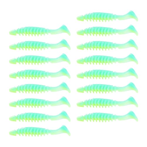 harayaa 16 stück Weiche Köder Köder Künstliche Köder Swimbaits für Crappie Redfish Bass, Blau Grün von harayaa