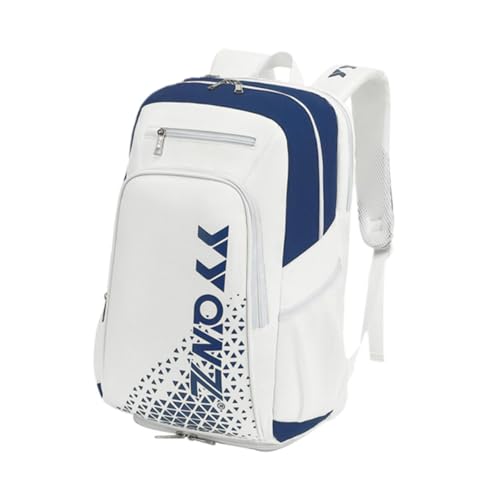 harayaa Badminton Rucksack, Tennis Rucksack, Fitness Tasche, Sport, Verstellbarer Riemen, Tennisschläger Tasche für Bälle, Zubehör, Weiß Dunkelblau von harayaa