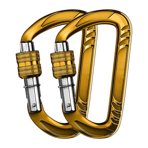 harayaa Carabiner Clip mit Verriegelung Schlüsselanhänger für Vielseitige Anwendungen, Gold von harayaa