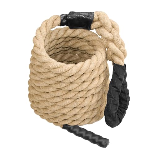 harayaa Fitnessstudio Kletterseil, 3,8 cm Durchmesser, Schweres Professionelles Fitnessseil, Jute Trainingsseil für Übungen, 7.6 Mio. von harayaa