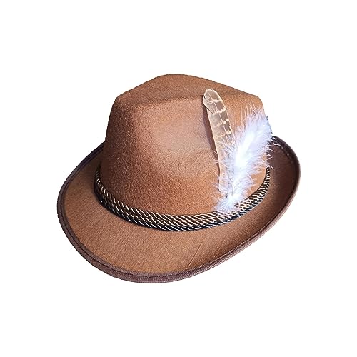 harayaa Herren-Fedora-Hut, Kurze Krempe, Panamahut, Jazz-Kappe für Cocktailpartys, Bühnenauftritte, BRAUN harayaa Herren-Fedora-Hut, Kurze Krempe, Panamahut, Jazz-Kappe für Cocktailpartys, Bühnenauftritte, BRAUN von harayaa