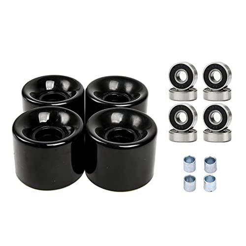 harayaa Longboard Skateboard Räder, 60 Mm, 78 A, mit Lagern, 4 Stück, Ersatzräder für Long Cruiser, Schwarz Schwarz Abdeckung harayaa Longboard Skateboard Räder, 60 Mm, 78 A, mit Lagern, 4 Stück, Ersatzräder für Long Cruiser, Schwarz Schwarz Abdeckung von harayaa