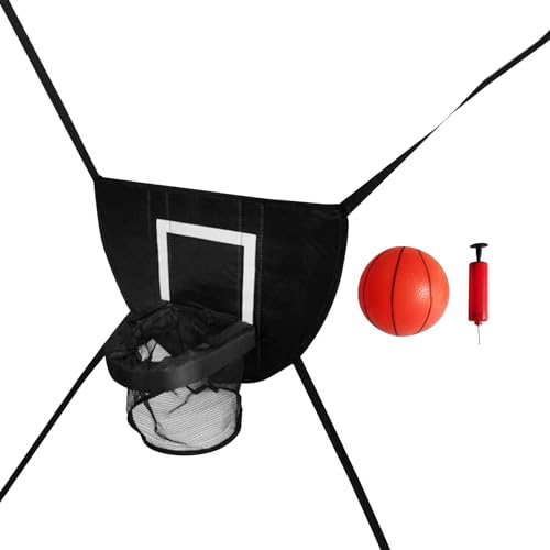 harayaa Mini-Basketballkorb für Trampolin mit Umzäunung Trampolin-Zubehör für alle Altersgruppen Basketball-Training Basketball-Rack, mit einem Ball von harayaa