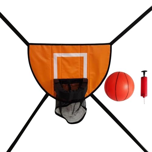 harayaa Mini-Trampolin-Basketballkorb, leichtes Rückbrett, einfach zu installierendes Basketball-Trainings-Trampolin-Befestigungszubehör, mit einem Ball von harayaa