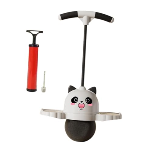 harayaa Pogo Ball in Panda Form mit Griff, Pogo Sprungspielzeug für Kinder, Springender Ball, Pogo Stick für Spiele, Übungen, Gleichgewichtsfähigkeit, Weiß von harayaa