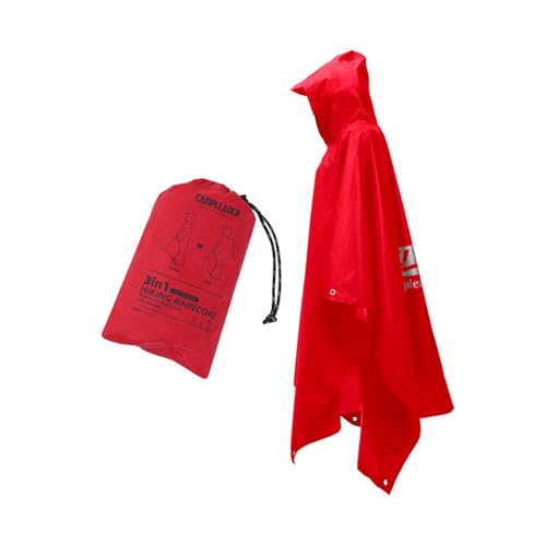 harayaa Regenponcho mit Kapuze Regenjacke Regenmantel Regenmantel für Outdoor Reiten Sportveranstaltung, Rot harayaa Regenponcho mit Kapuze Regenjacke Regenmantel Regenmantel für Outdoor Reiten Sportveranstaltung, Rot von harayaa