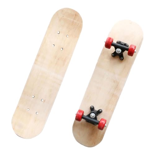 harayaa Skateboard Deck Aus Holz, Blankes Longboard Deck, Skateboard Zubehör für Jungen, Mädchen Und Kinder, 60 cm mit Rad von harayaa