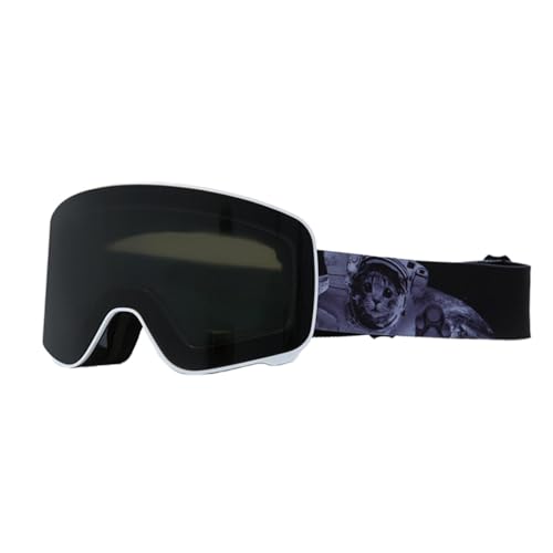 harayaa Skibrille für Outdoor Aktivitäten, Schutzbrille für Wintersport Und Motorrad, Schwarzgraue Linse von harayaa