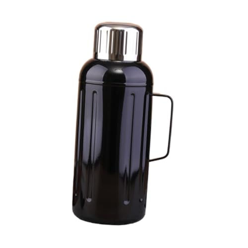 harayaa -Wasserflasche, Becher, groß, auslaufsicher, für Tee, Kaffee, isolierte Edelstahlflasche, Warmwasserbereiter, für draußen, Schwarz, 1500 Ml von harayaa