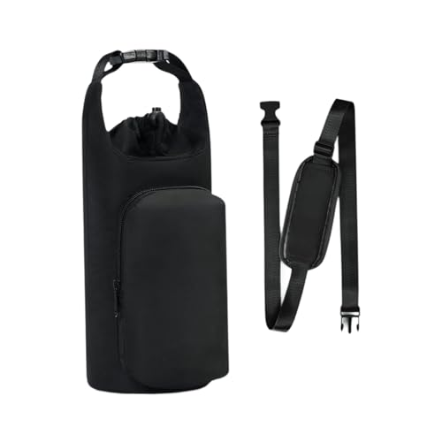 harayaa Wasserflaschenträger Outdoor-Flaschenhülle Zubehör Telefontasche Umhängetasche Wasserkocher Tasche Becherhülle Tasche für die Reise, Schwarz von harayaa