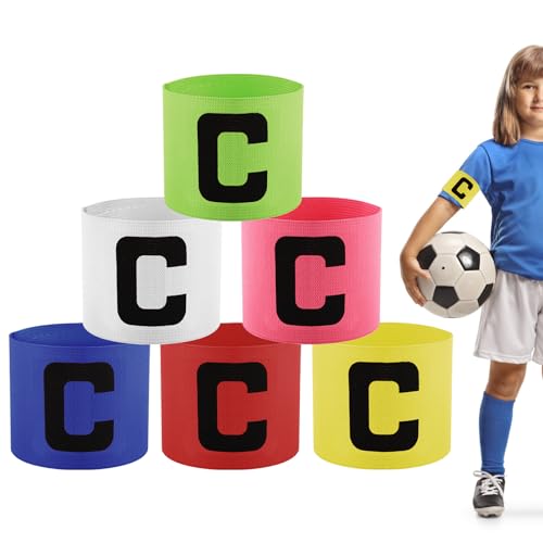 6 Stück Kapitänsbinde Kinder fussball Kapitänsarmband Fußball Spielführerbinde Verstellbar Captainarmband Elastich Kapitänsbinde Herren Multicolor Spielführerbinde für Fußball, Rugby(Kinderstil) von heedpeiur