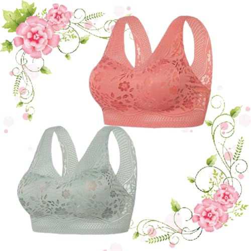 heofonm Hatmeo Women's Orthopedic Anti-Sagging Bra, Hatmeo Posture Correcting Breathable Push-Up Bra for Senior Women (2PCS-A,M) von heofonm