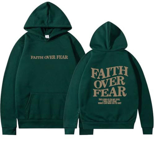 heofonm Jesus Loves You Hoodie Christian Faith Over Fear Hoodies, 2024 Jesus Loves You Sweatshirt for Women (Green,S) von heofonm