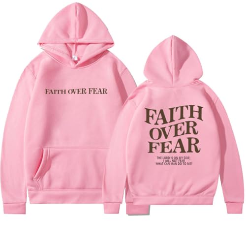 heofonm Jesus Loves You Hoodie Christian Faith Over Fear Hoodies, 2024 Jesus Loves You Sweatshirt for Women (Pink,XL) von heofonm