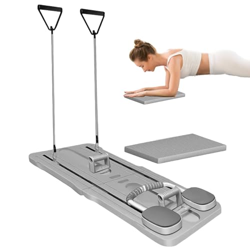 Multifunktionales Pilates Board – Fitness Pushup Board Für Zuhause | Stabiles Und Sicheres Fitness Bauch Pushup Trainer Pilates Board | Professionelle Trainingsgeräte Für Zu Hause (Grau) von higyee