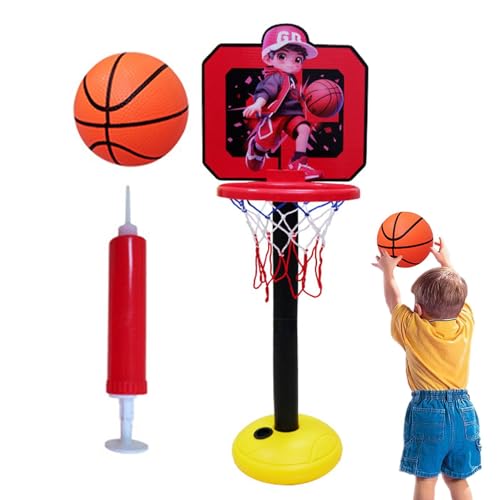 Tragbarer Basketballkorbständer, Boden-Basketballkorb für den Innenbereich - Eltern-Kind-Spaß-Basketball-Tornetz | Höhenverstellbares 19,6-44-Zoll-Basketballkorbspielzeug, kinderfreundlich für von higyee