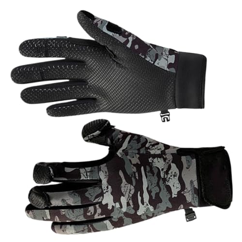 higyee Angelhandschuhe Herren, Angelhandschuhe für kaltes Wetter | Winterwarme Fleece-Fingerlose Handschuhe für die Jagd - Touchscreen-Handschuhe für kaltes Wetter, rutschfeste Angelausrüstung für von higyee