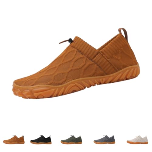 hnomrsk Barfuß-Wasserschuhe für Damen und Herren, minimalistische, Bequeme Laufschuhe, Laufschuhe für den Strand im Freien (41,Camel) von hnomrsk